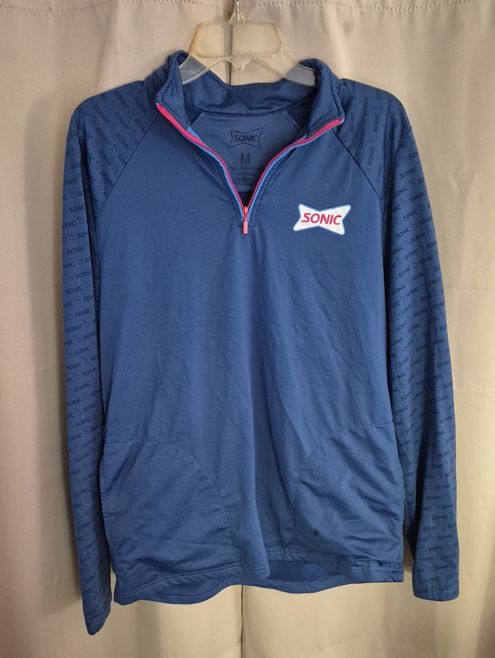 Sonic Branded Blue Quarter-Zip Pullover
